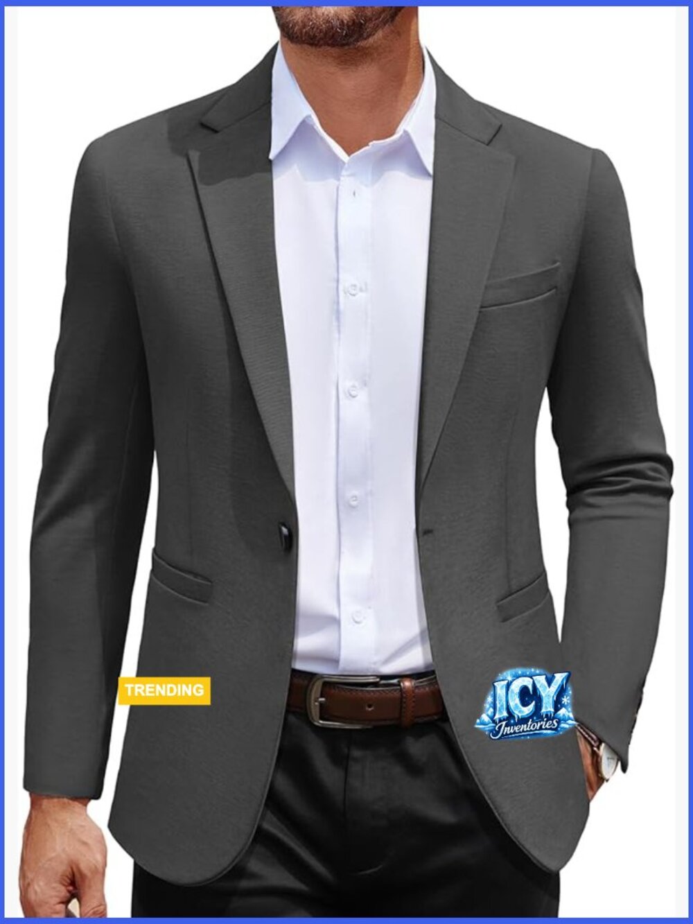 Lightweight Knit Blazer Jacket One Button Sport Coat